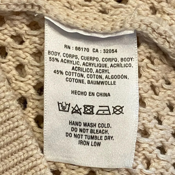 Anthropologie Moth Beige Open-weave Crew Sweater - Picture 7 of 9